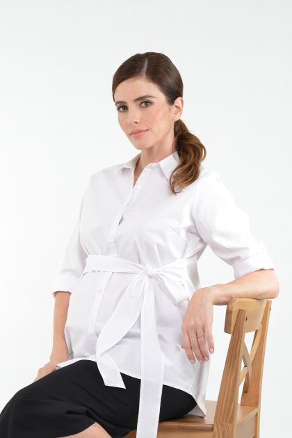 Tie Front Maternity Shirt