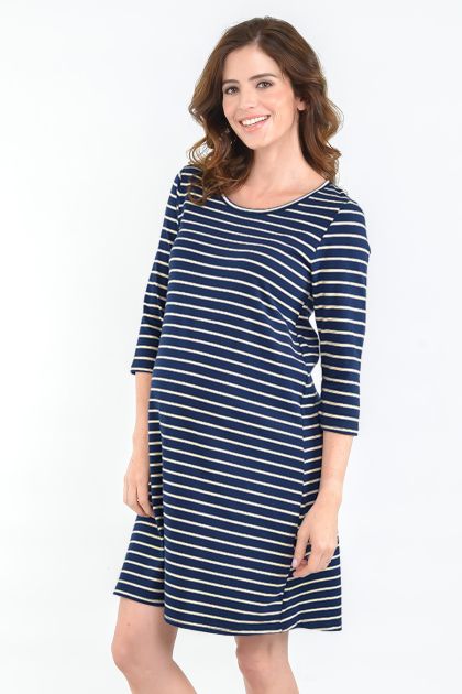 Striped Maternity Sleepwear Dress