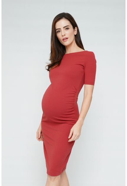 Low Back Midi Maternity Dress