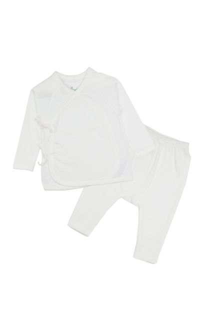 Newborn Baby White Wrap Pyjamas & Blue Sleeping Gown Set